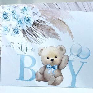 Βιβλίο ευχών για Αγόρι BEA115 Αρκουδάκι στάχυα σε λευκό βιβλίο ευχών 21,00