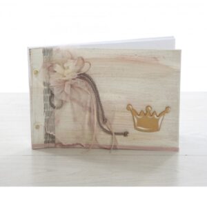 Βιβλίο ευχών για Κορίτσι με κορώνα ξύλινη 30Χ21 BE-2258 38,00