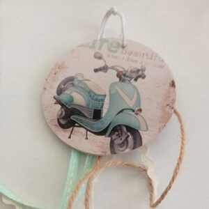 Μπομπονιέρα για Αγόρι vespa Κρεμαστό ξύλινο στοιχείο.7εκ 1,20