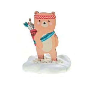 Μπομπονιέρα για Αγόρι Αρκουδάκι Ξύλινο στοιχείο κωδ.K198-5085 8cm 2.20