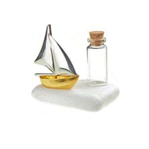 Μπομπονιέρα για Αγόρι Μεταλλικό καράβι σε πέτρα με μπουκαλάκι για άρωμα χώρου κωδ.NB3806-5175 3,95