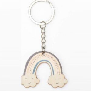 Μπομπονιέρα για Αγόρι Ουράνιο τόξο Μπρελόκ δεμένο τούλι 3 κουφ.crispy 1,80