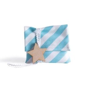 Μπομπονιέρα για Αγόρι Πουγκί διαγώνια ρίγα γαλάζιο 12Χ17cm κωδ.375609 1,80