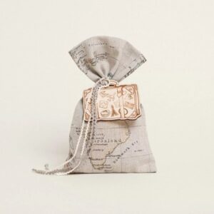 Μπομπονιέρα για Αγόρι Πουγκί υφασμάτινο με χάρτη (χωρίς τα διακοσμητικό)12Χ17cm κωδ.375333 1,50