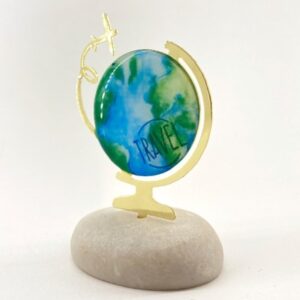 Μπομπονιέρα για Αγόρι Υδρόγειος σφαίρα σε βότσαλο κωδ.BA61 Ύψος12εκ. 2,90