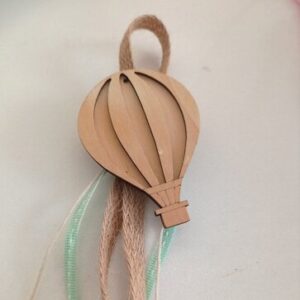 Μπομπονιέρα για Αγόρι αερόστατο Κρεμαστές ξύλινο στοιχείο.7εκ 1,20