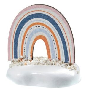 Μπομπονιέρα για Αγόρι ουράνιο τόξο Ξύλινο συνθετικό βότσαλο 2,20