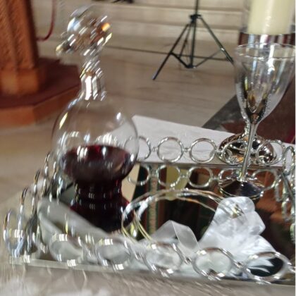 Δίσκος Καράφα Ποτήρι με διακόσμηση